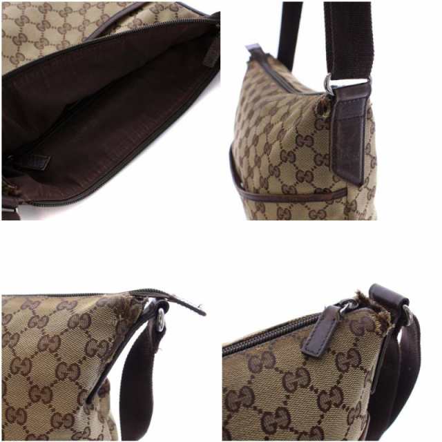 【中古】グッチ GUCCI GGキャンバス ショルダーバッグ ワンショルダー 145857 鞄 茶 ブラウン /DK ■OH レディース｜au PAY  マーケット