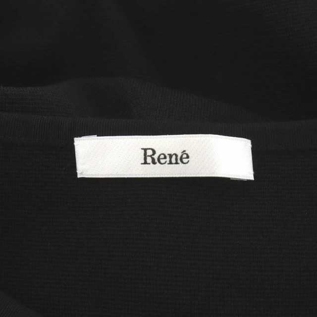 中古】未使用品 ルネ Rene 22年製 ワンピース ひざ丈 半袖 パール