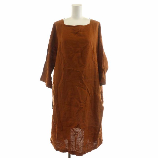 ネストローブ nest Robe Linen block design tunic dress ワンピース