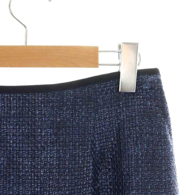 タグ付未使用＊アドーア 麻リネンスカート 36 ネイビー紺 ヘムデザイン  