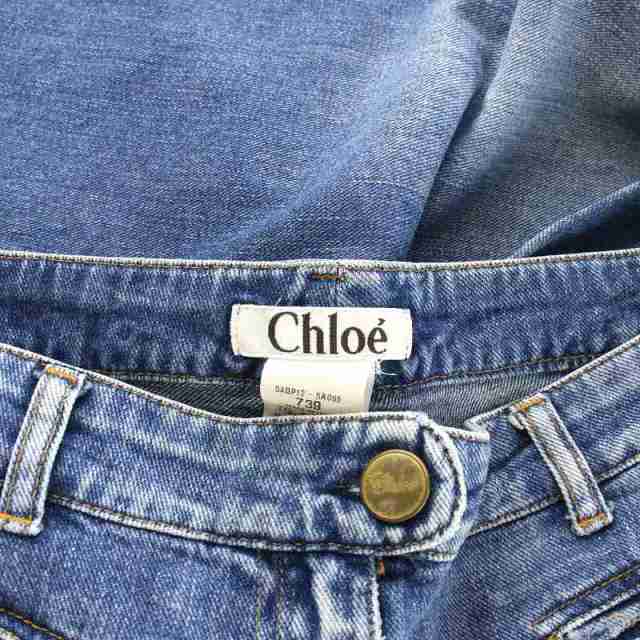 中古】クロエ CHLOE デニムパンツ ジーンズ ジップフライ USED加工 38 ...