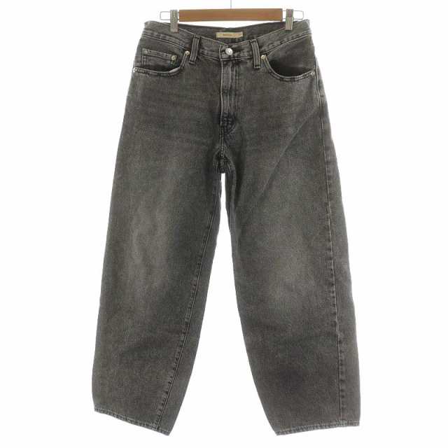 【中古】リーバイスプレミアム Levis PReMIUM BAGGY DAD デニムパンツ ジーンズ ジーパン ジッパーフライ 27 M グレー｜au  PAY マーケット