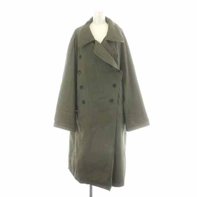 【中古】ハロータウンストアーズ HTS HEAVY WEIGHT COTTON TWILL OVERDYE DOUBLE OVER COAT コート 44 M カーキ