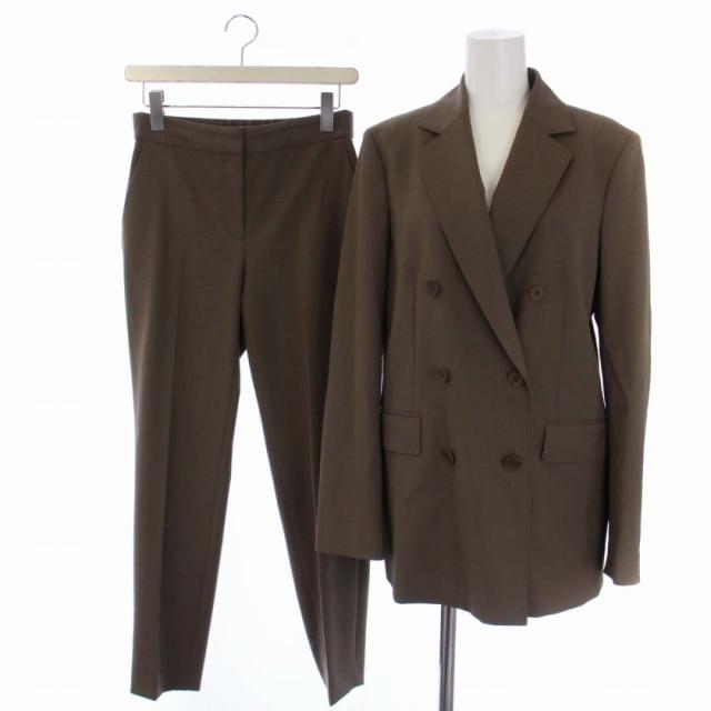 【美品】セオリーリュクス スーツ セットアップ ストライプ フレアパンツ 40 セオリーリュクス フレアパンツスーツ ウール ストライプ 40