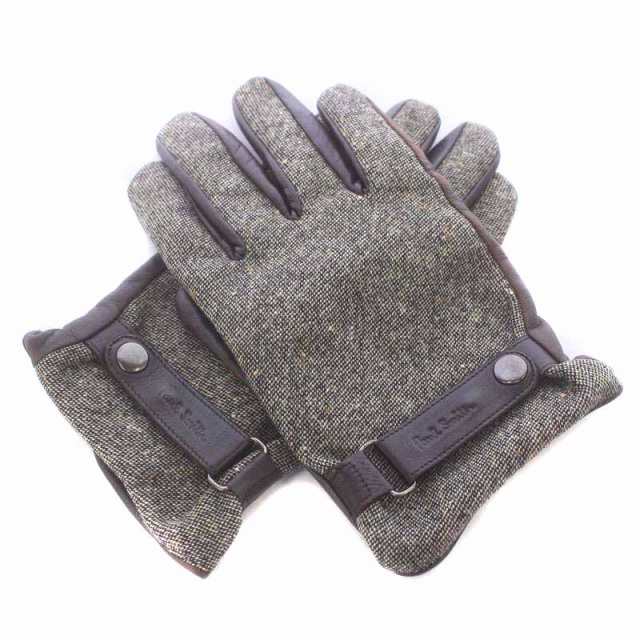 中古】PAUL SMITH ARTIST STRIPE BELT LEATHER GLOVE 手袋 ラムレザー ...