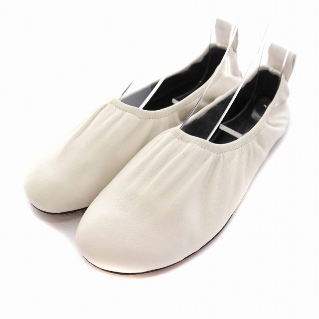 【中古】セリーヌ CELINE バレエシューズ フラットシューズ ソフトレザー 36 23cm 白 ホワイト /YM ●D レディースの通販は