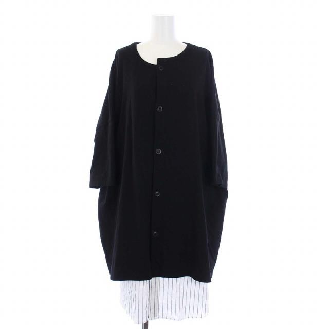 【中古】ワイズ Y's 22SS シャツドッキングワンピース フェイクレイヤード ドロップショルダー 変形 2 M 黒の通販は 9,394円