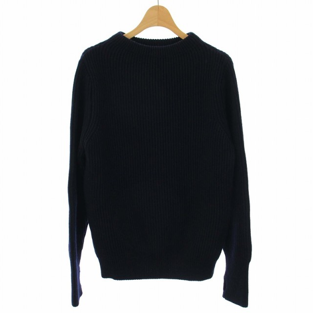 【中古】アンデルセンアンデルセン 5G THE NAVY CREW NECK ニット セーター ハイネック リブ 長袖 XS 紺 レディース