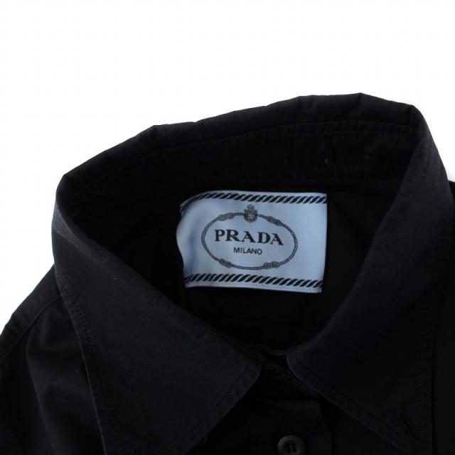 中古】プラダ PRADA バックトライアングル シャツワンピース ボタン  