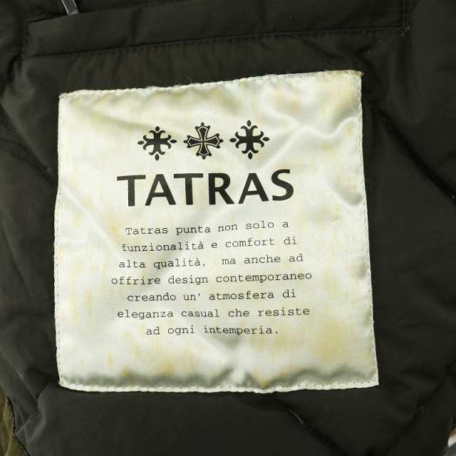 【中古】タトラス TATRAS VIRTUS ダウンポンチョ ケープ フード ファー アウター 1 S カーキ LTA14A4369