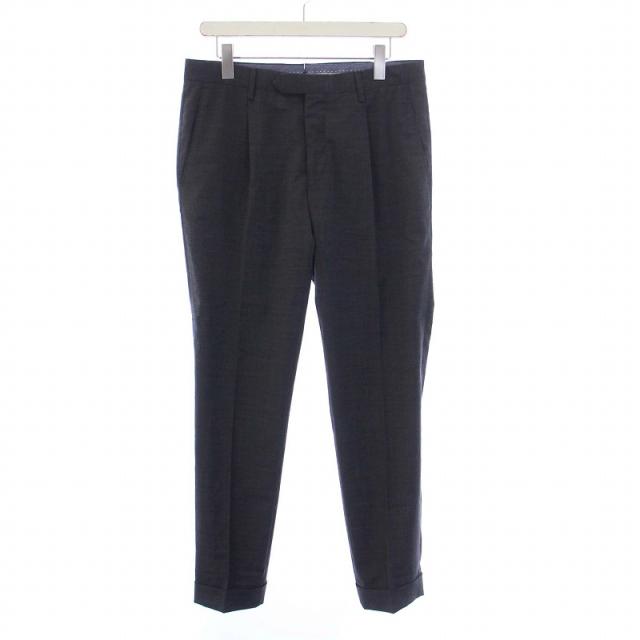 【中古】BEAMS F GERMANO 1プリーツ TRAVEL ウールパンツ スラックス 48 L ダークグレー 21-23-0557-081の通販は