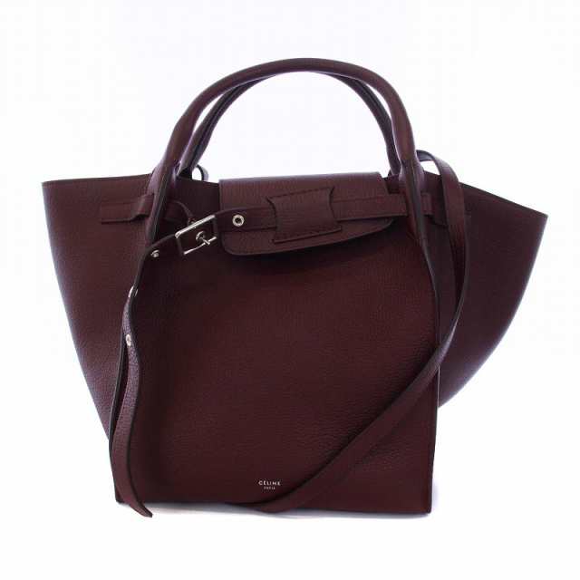 【中古】セリーヌ CELINE ビッグバッグ スモール 2way ハンドバッグ ショルダーバッグ レザー ボルドー 18931