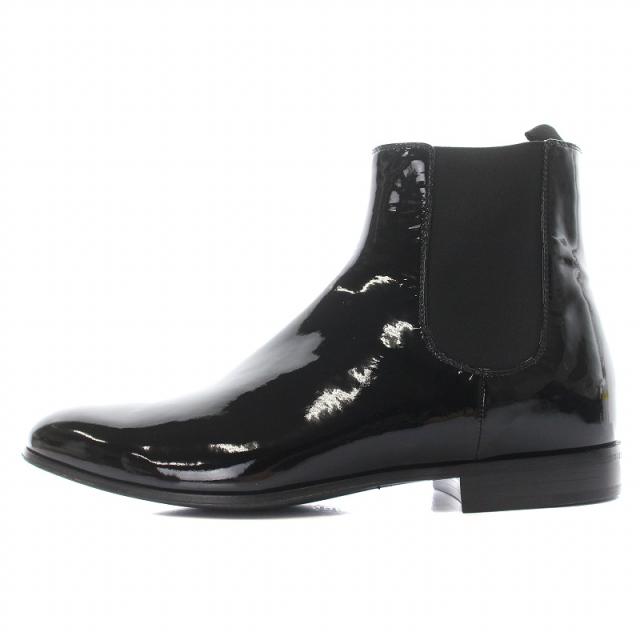 【中古】ジャンヴィトロッシ Gianvito Rossi チェルシーブーツ サイドゴア ショート エナメル 41 25.0cm 黒 ブラックの通販は