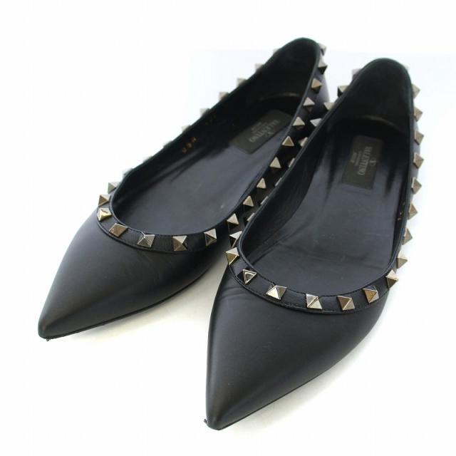 中古】ヴァレンティノ ガラヴァーニ NOIR ロックスタッズ パンプス 