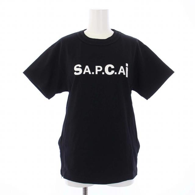 【中古】アーペーセー A.P.C. sacai 21AW SIDE ZIP LOGO TEE Tシャツ カットソー 半袖 ロゴ クルーネック XXS 黒の通販は