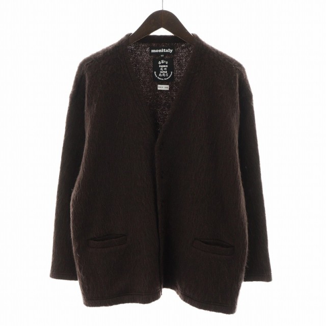 【中古】モニタリー monitaly 尾州南商店 SHAGGY V CARDIGAN カーディガン Vネック XS 茶 ブラウン /AN16 メンズ