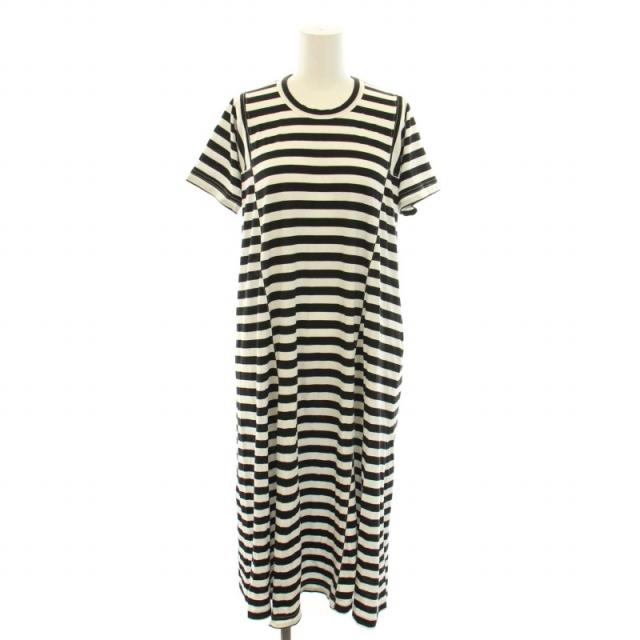 【中古】コムデギャルソンコムデギャルソン コムコム AD2020 ワンピース ロング 半袖 ボーダー柄 XS 黒 レディースの通販は