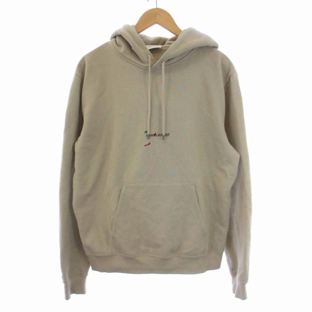 【中古】サンローラン パリ パーカー スウェット トレーナー プルオーバー 長袖 S ベージュ メンズの通販は