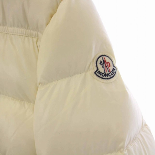 【中古】モンクレール MONCLER VEYLE ダウンジャケット ジップアップ フード ナイロン M アイボリー レディース