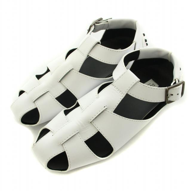 【中古】ペリーコ PELLICO SUNNY SOFIA ソフィア グルカサンダル フラット ベルト レザー 37 23.5cm-24cm 白の通販は 5,900円