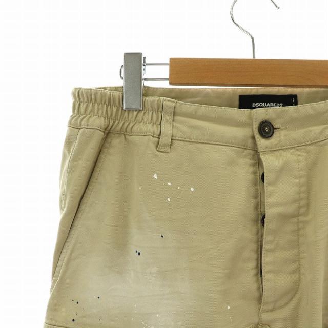 【中古】ディースクエアード ジョガーパンツ チノ 切替 ボタンフライ ペイント加工 カットオフ 48 M ベージュ グレーの通販は 【中古】ディースクエアード ジョガーパンツ チノ 切替 ボタンフライ ペイント加工 カットオフ 48 M ベージュ グレーの通販は