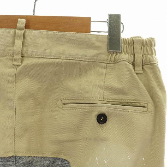 【中古】ディースクエアード ジョガーパンツ チノ 切替 ボタンフライ ペイント加工 カットオフ 48 M ベージュ グレーの通販は 【中古】ディースクエアード ジョガーパンツ チノ 切替 ボタンフライ ペイント加工 カットオフ 48 M ベージュ グレーの通販は