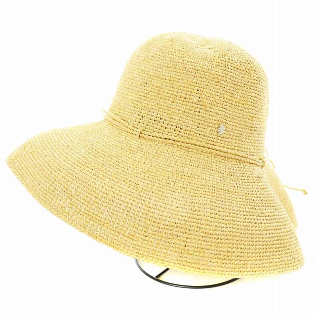 【中古】ヘレンカミンスキー HELEN KAMINSKI ラフィアハット 麦わら帽子 ストローハット リボン ベージュの通販は