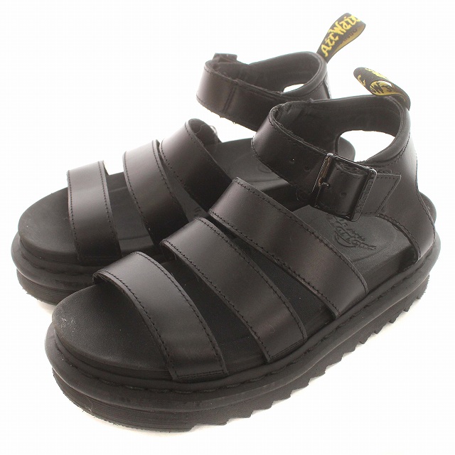 【中古】ドクターマーチン DR.MARTENS BLAIRE soft wair サンダル アンクルストラップ UK4 22.5cm 黒 ブラックの通販は