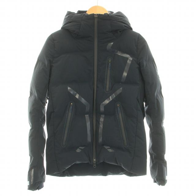 【中古】デサント 水沢ダウンジャケット ストーム アウター ジップアップ フード ウール混 S 紺 ネイビー DAMMGK33Uの通販は