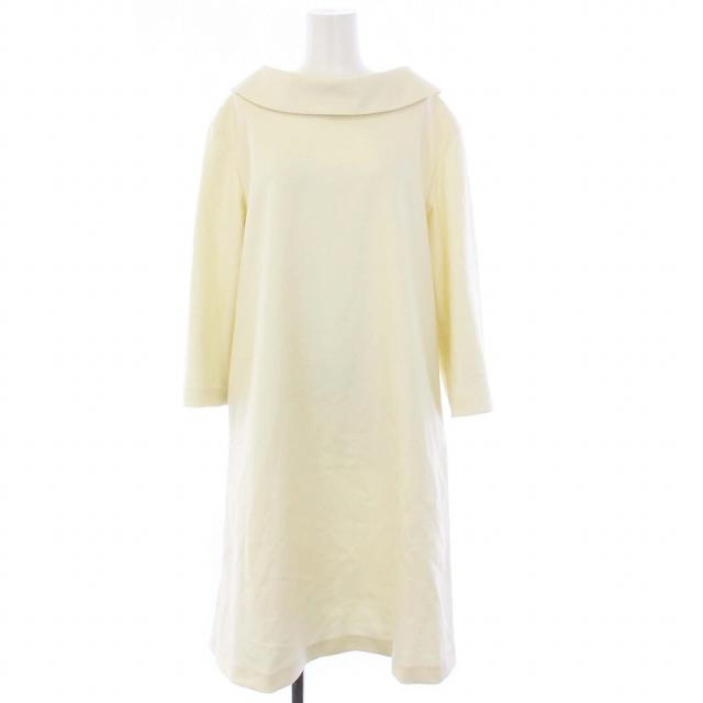 【中古】フォクシー FOXEY 22年製 New Flannel Dress ワンピース 七分袖 ひざ丈 ウール 38 S アイボリー 43212の通販は