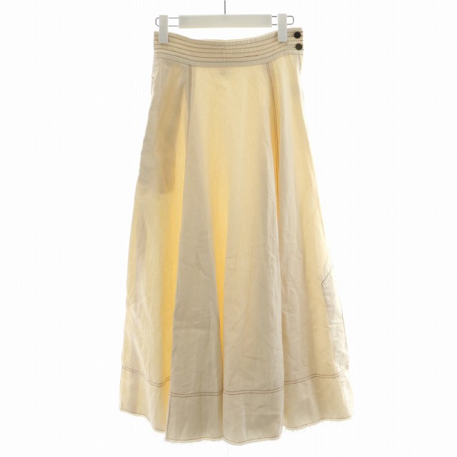 【中古】ロンハーマン Ron Herman 21SS フレアスカート ミモレ ロング カットオフ コットン 白の通販は