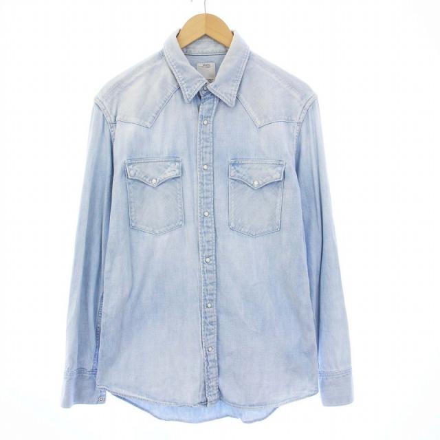 【中古】ビズビム VISVIM social sculpture shirt デニム ウエスタンシャツ 長袖 2 M 青 ブルー 0114205007001の通販は