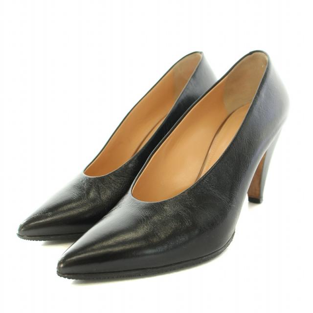 【中古】ペリーコ パンプス ポインテッドトゥ ハイヒール レザー ビブラムソール 34.5 21.5cm 黒 ●D レディースの通販は 5,005円
