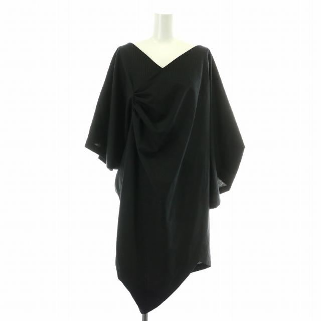 マルニ イタリア製 半袖 ロングワンピース 40 黒 MARNI フレンチ