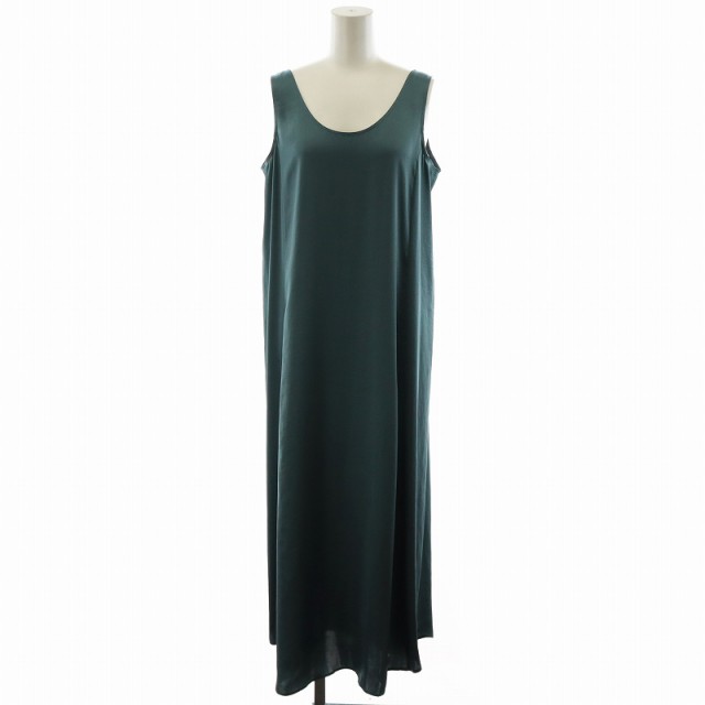 【中古】セオリー Theory 22SS Crushed Satin Maxi Tank DR ワンピース ロング丈 ノースリーブ S 緑の通販は 5,130円
