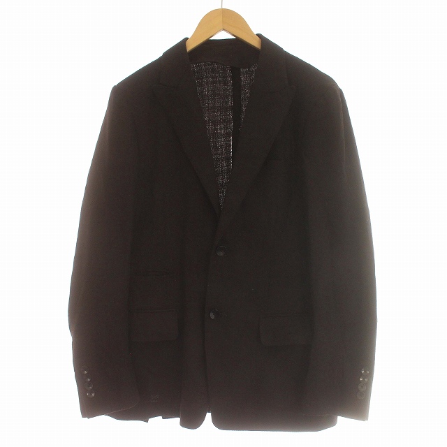 【中古】トゥモローランド TOMORROWLAND PILGRIM PILGRIM Lanificio dipray テーラードジャケット ナイロン混 48 茶の通販は