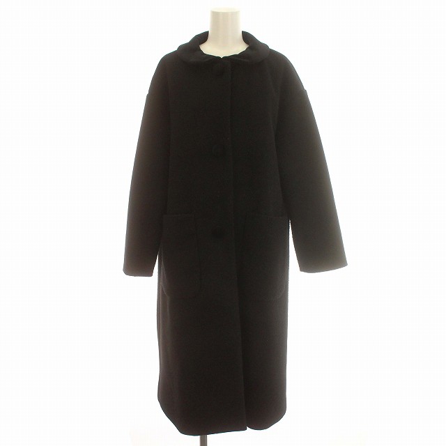 【中古】リアラ Liala PG ロングコート ベロア丸襟 コート M 黒 ブラック /☆G レディースの通販は