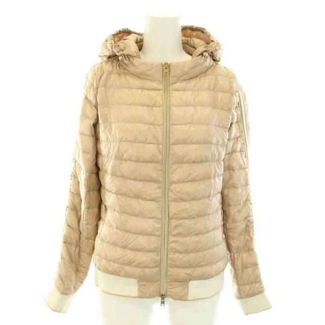 【中古】ヘルノ ウルトラライトラグジュアリージムジャケット ダウンジャケット 40 S ベージュ PI0765D レディースの通販は