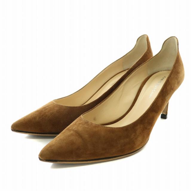 【中古】ファビオルスコーニ FABIO RUSCONI カオス パンプス スエード ポインテッドトゥ ハイヒール 36.5 23.5cm 茶の通販は