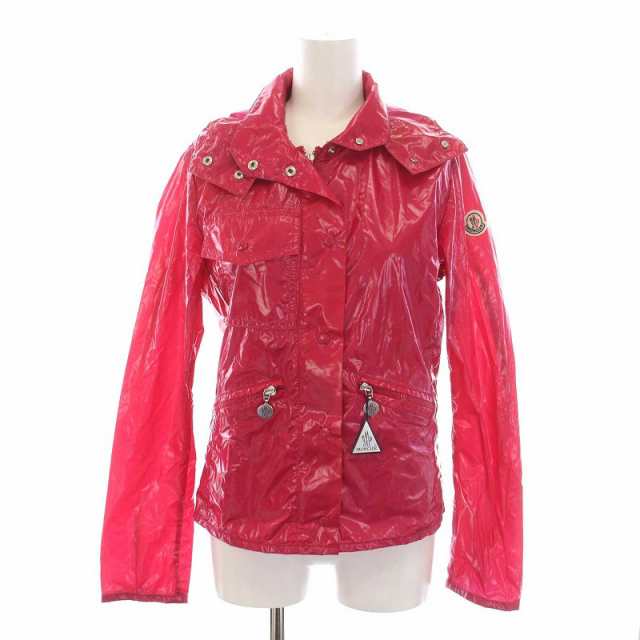 【中古】モンクレール MONCLER ジップアップ パーカー ナイロンジャケット アウター 0 S ピンク 45042 レディースの通販は