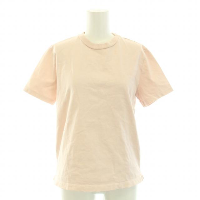 【中古】プラダ PRADA 2024年製 Tシャツ カットソー クルーネック 半袖 三角ロゴ ダメージ加工 S ピンク レディースの通販は 14,288円