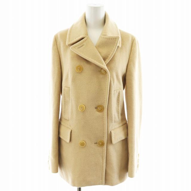 中古】マックスマーラ MAX MARA 白タグ ピーコート Pコート キャメル