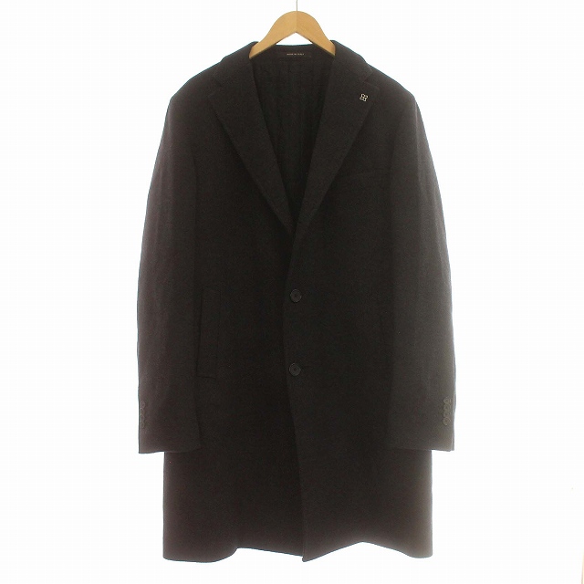 【中古】タリアトーレ TAGLIATORE チェスターコート PIACENZA生地 カシミヤ混 ロング コート 54 L チャコールグレーの通販は