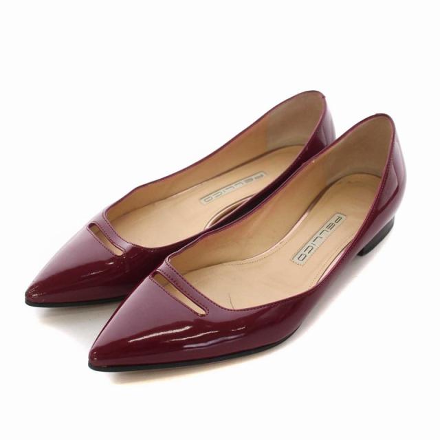 【中古】ペリーコ PELLICO パンプス ローヒール シューズ エナメル ポインテッドトゥ 36 23cm 赤紫 レッドパープルの通販は