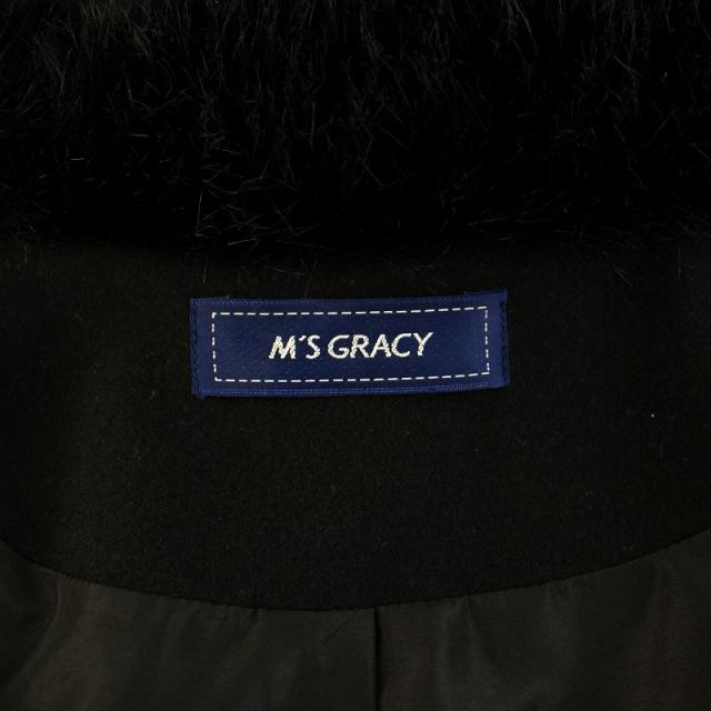 【中古】エムズグレイシー 23年製 ケープ ポンチョ ロング ベルト フェイクファー リボンベルト 黒 レディース 中古】エムズグレイシー 23年製 ケープ ポンチョ ロング ベルト