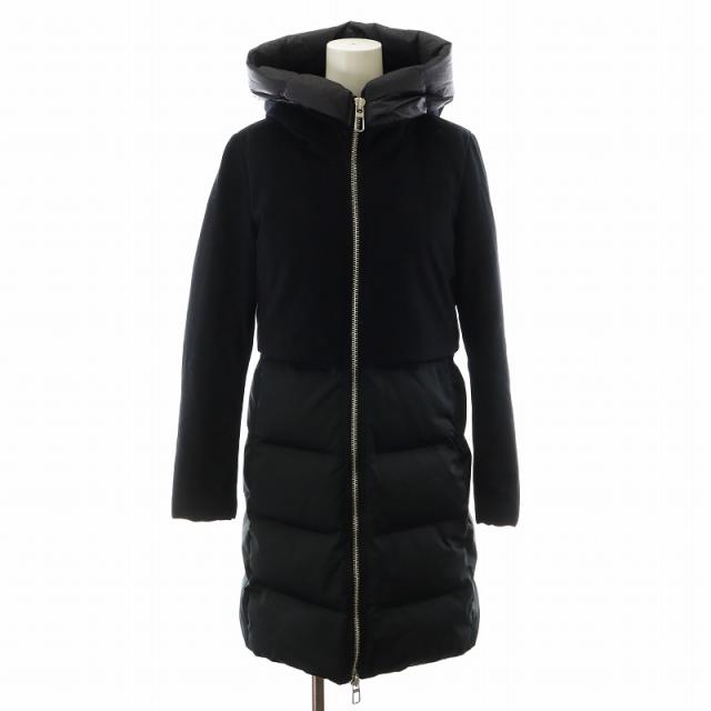 【中古】デュノ DUNO バロン BALLON-X ダウンコート ロング丈 フード アウター 40 M 黒 ブラック /AN21 レディースの通販は 20,860円