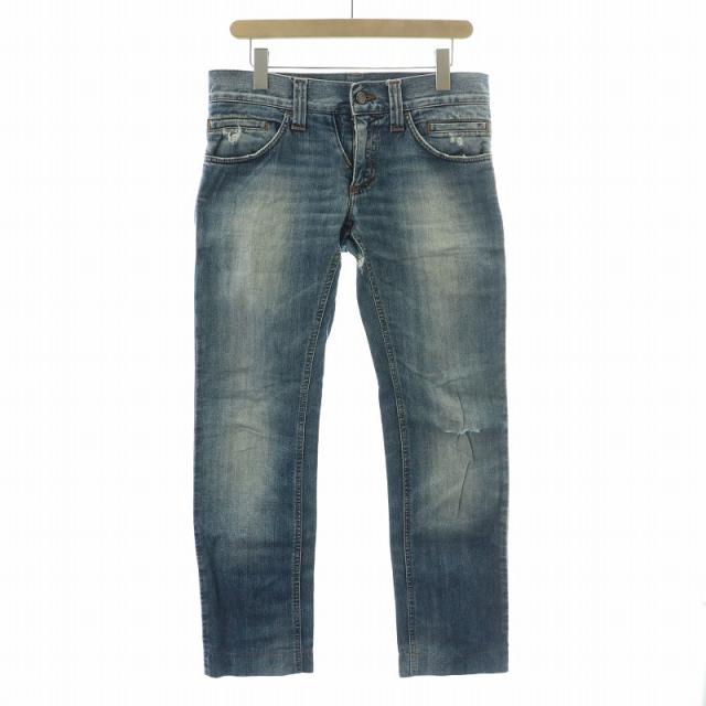 【中古】ドルチェ&ガッバーナ ドルガバ DOLCE&GABBANA デニムパンツ ジーンズ ジップフライ ダメージ加工 44 L 青の通販は