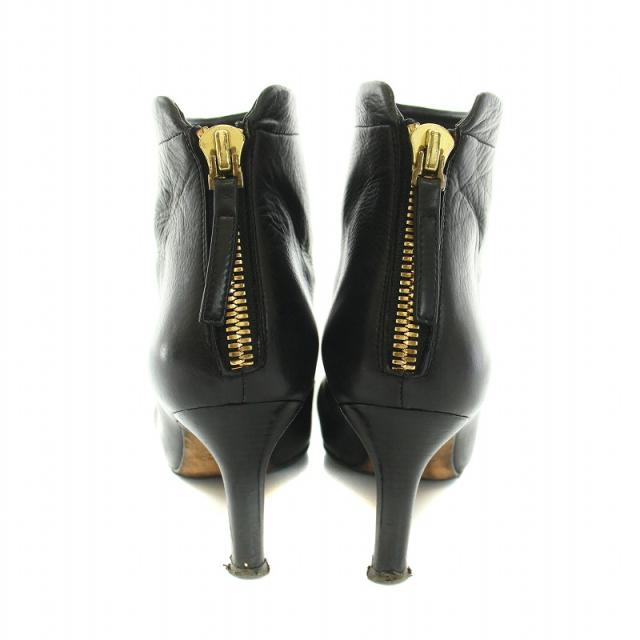 【中古】PELLICO TAXI 80TR バックジップショートブーツ アンクルブーツ レザー 36.5 23.5cm 黒 7049 レディース