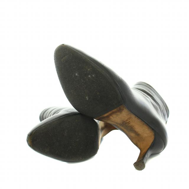 【中古】PELLICO TAXI 80TR バックジップショートブーツ アンクルブーツ レザー 36.5 23.5cm 黒 7049 レディース