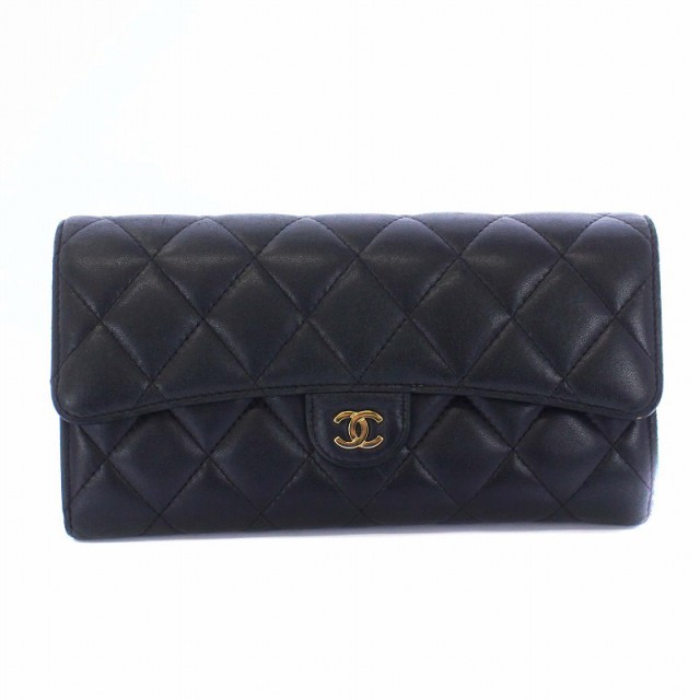 シャネル CHANEL 長財布 ラムスキン マトラッセ ラウンド